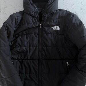 The North Face Boys Size 14/16 Charcoal Puffer Jacket